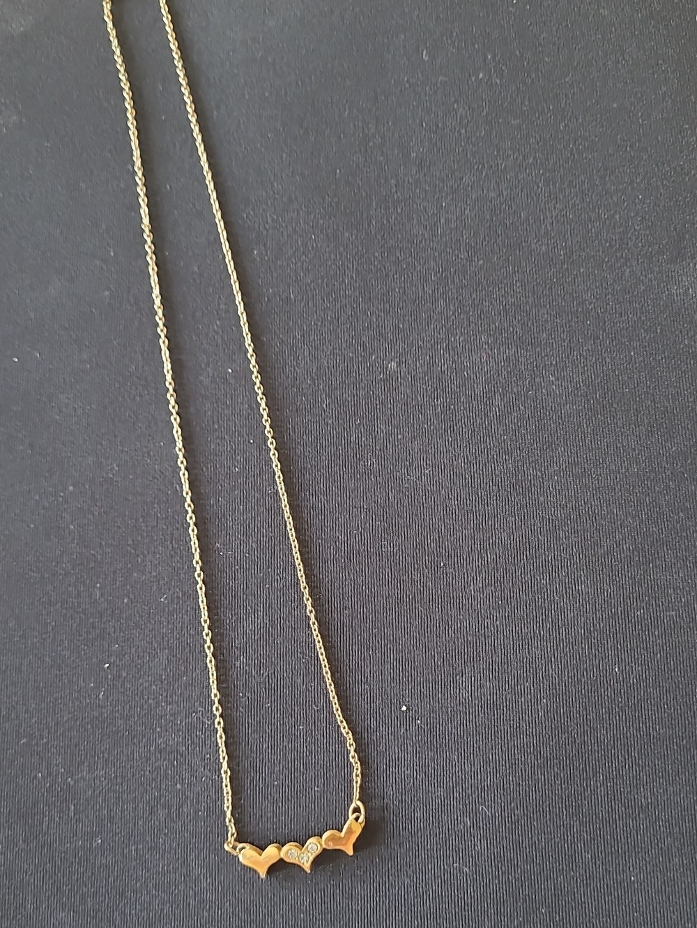 Gold Heart Trio Pendant Nec
